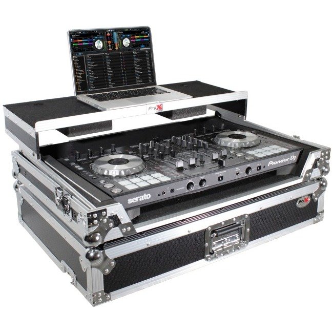 PRO X XS-UXXLT Universal Flight Style Road Case for Large Sized DJ Controllers with Sliding Laptop Shelf