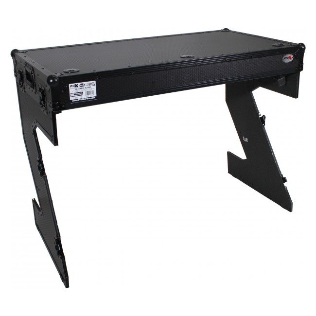 ProX XS-ZTABLEBL MK2 DJ Z-Table Folding DJ Table Mobile Workstation Flight Case Style with Handles and Wheels - Black Finish - view 4