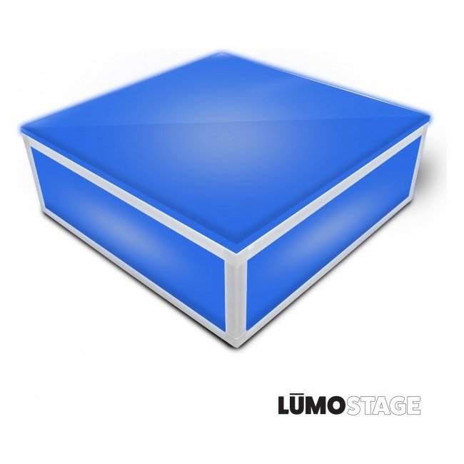 PRO X XSA-2X2-8 Lumo Stage Acrylic Stage 2'x'2x8" Platform Cube Light Box Section for Disco Style Dance Floor - Includes 2 side Panels