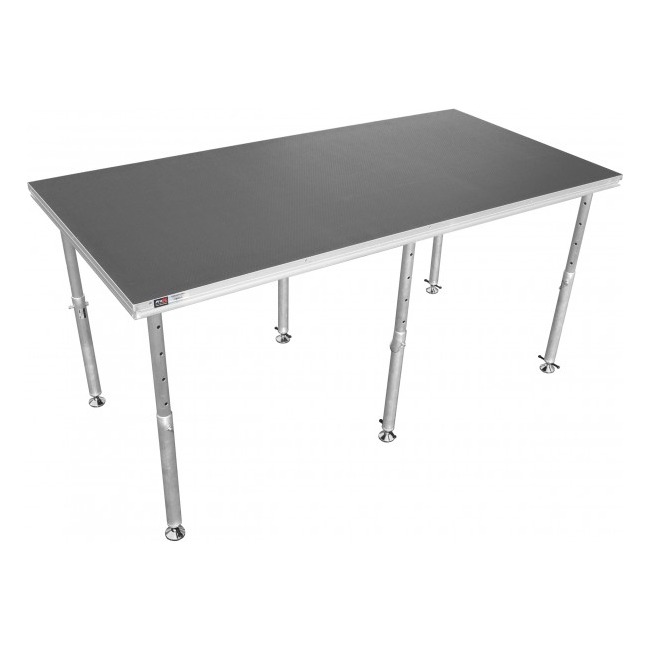 PRO X XSQ-4X8MK2 Professional 4 ft x 8 ft Stage Platform with 6 Adjustable Legs 28" - 48" Height Modular Event Deck System