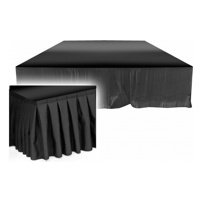 PRO X XSQ-SKIRT48 48" 8ft Width Black Portable Stage Skirt Polyester Fire-Retardant Platform Skirting