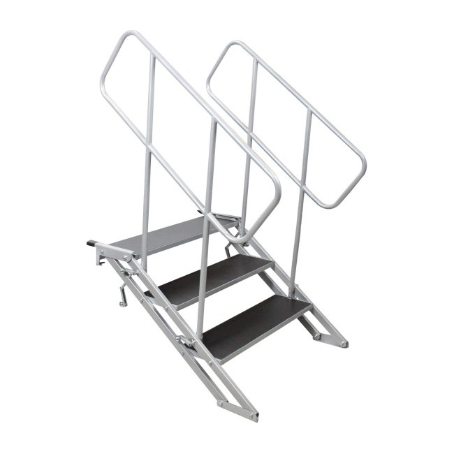 PRO X XSQ-ST3 StageQ 3 Step Heavy Duty Foldable Adjustable 18 to 28 Inch with Rail
