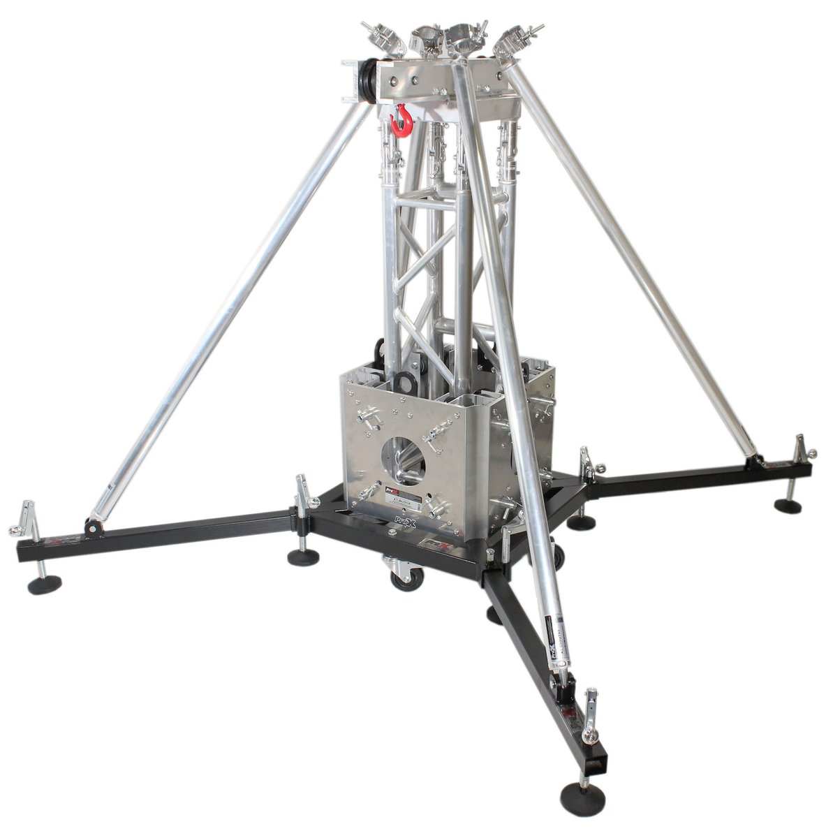 PRO X XTP-GSBPACK3 PRO PRO Truss Tower Stage Lift System Package -Top Block | Hinges | Base | Outriggers and 3.28 Ft. 3 mm Ladder Truss Segment