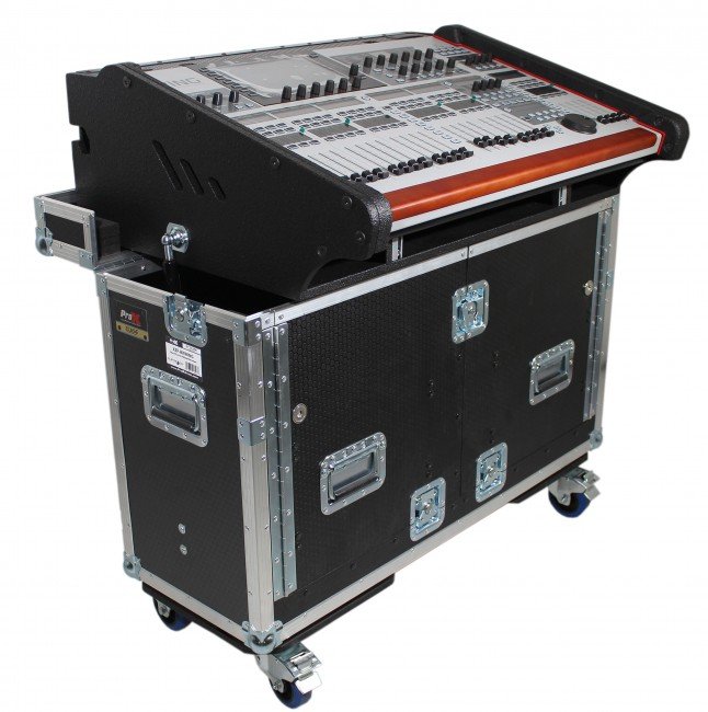 PRO X XZF-BWING Behringer Wing Flip-Ready Hydraulic Console Easy Retracting Lifting Flight Case and wheels