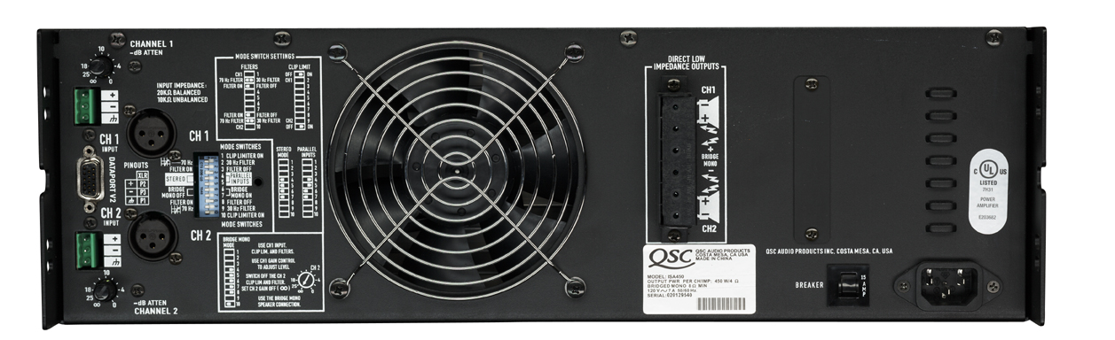 QSC ISA450 Installed System Power Amplifier - view 3
