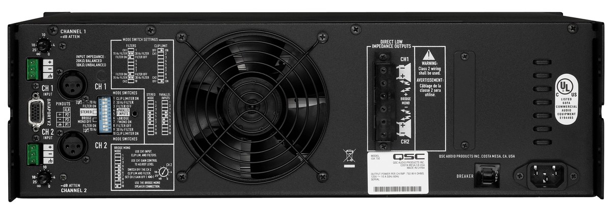 QSC ISA750 Installed System Power Amplifier - view 3