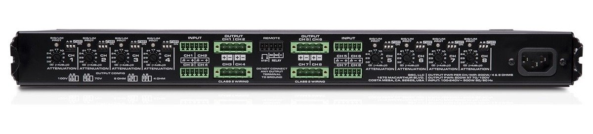 QSC MP-A80V Eight Channel Music and Paging Amplifier - view 2