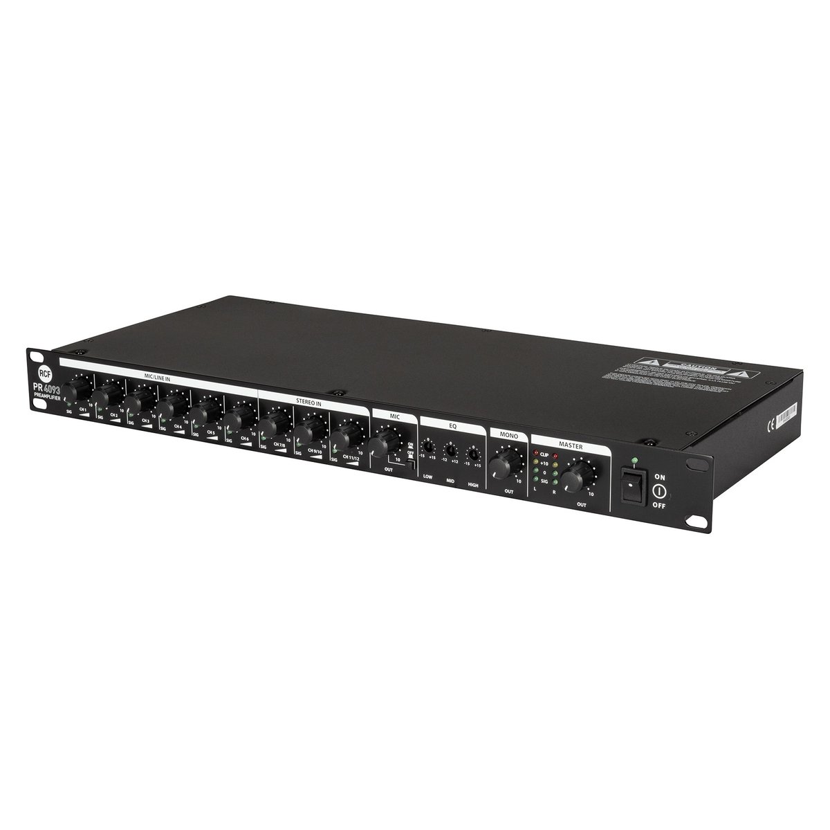 RCF PR 4093 Nine-Input Three-Output Preamplifier - view 2