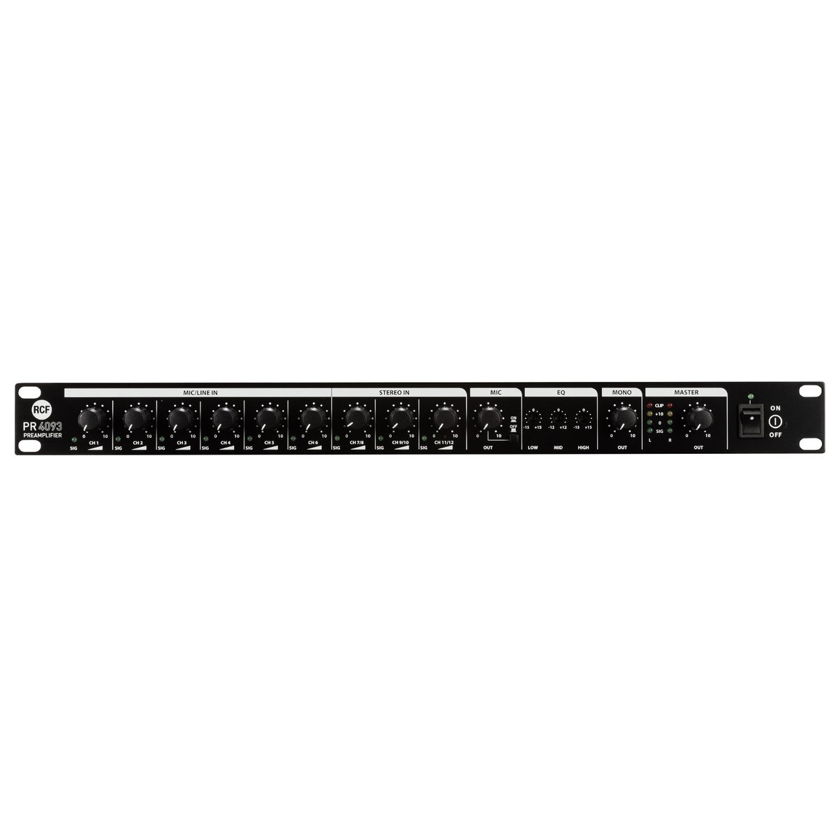 RCF PR 4093 Nine-Input Three-Output Preamplifier - view 4