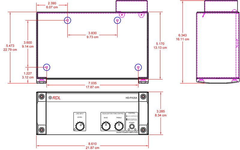 RDL HD-PA35A Constant-Voltage Version of the HD-PA35 Single-Zone Power Amplifier - view 2