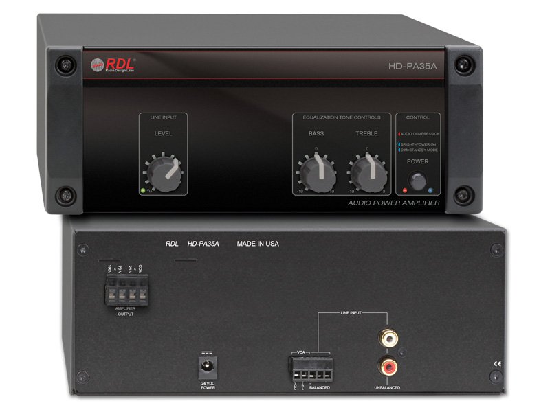 RDL HD-PA35A Constant-Voltage Version of the HD-PA35 Single-Zone Power Amplifier product image