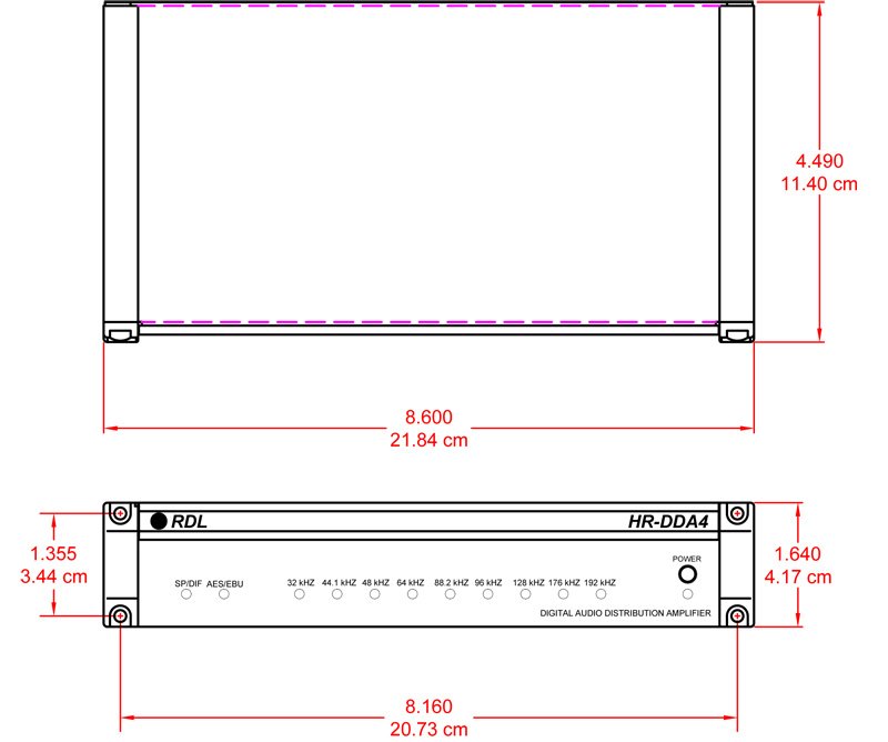 RDL HR-DDA4 1x4 Digital Audio Distribution Amplifier - view 2
