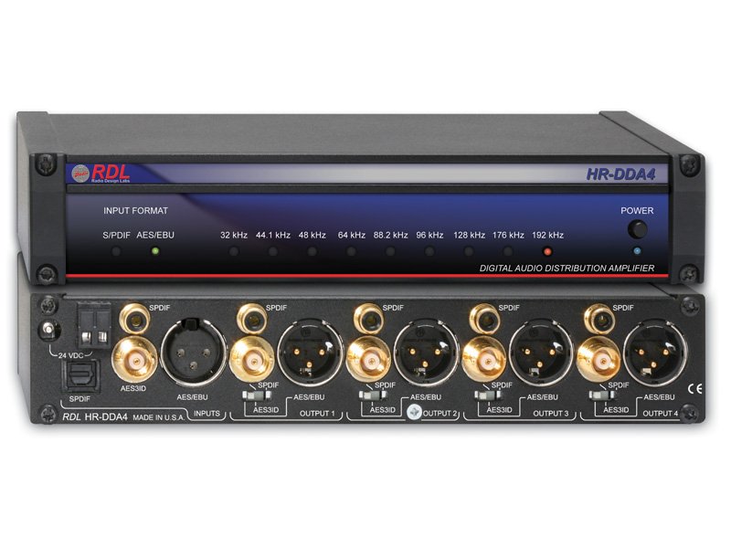 RDL HR-DDA4 1x4 Digital Audio Distribution Amplifier product image