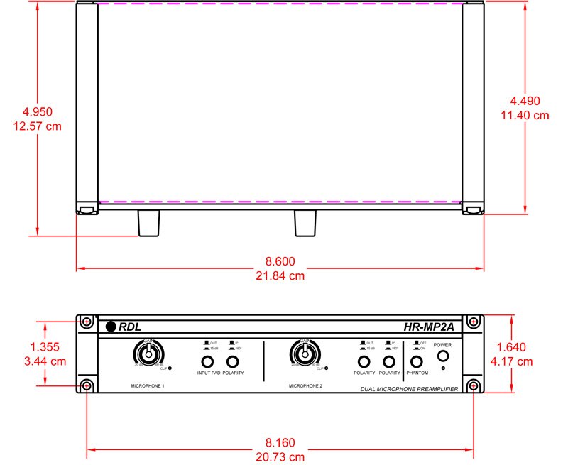 RDL HR-MP2A Microphone Preamplifier - view 2
