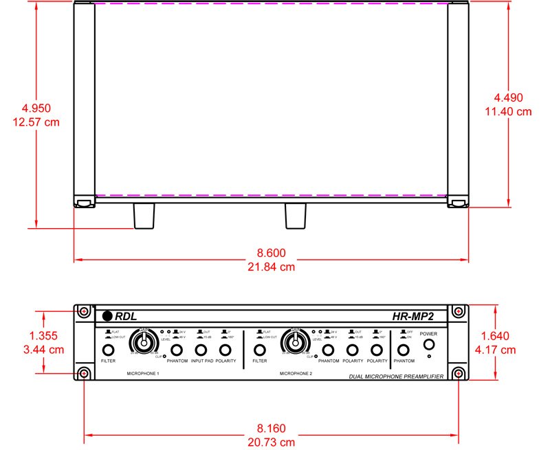 RDL HR-MP2 Microphone Preamplifier - view 2