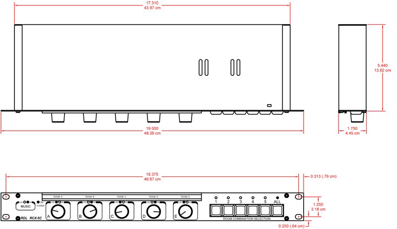 RDL RCX-5C Room Combining System Controller - view 2