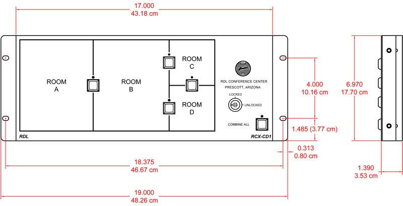 RDL Rcxcd1l Remote Control Panel for RCX-5C Controller - view 2