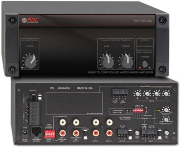 RDL HD-RA35U Four-Input Remote Mixer Amplifier