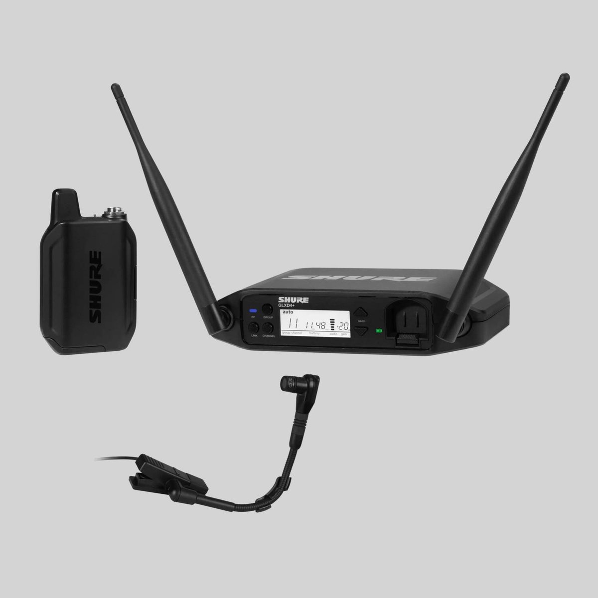 Shure GLXD14+/B98 Gooseneck System Dual-Band Digital Wireless Instrument System product image