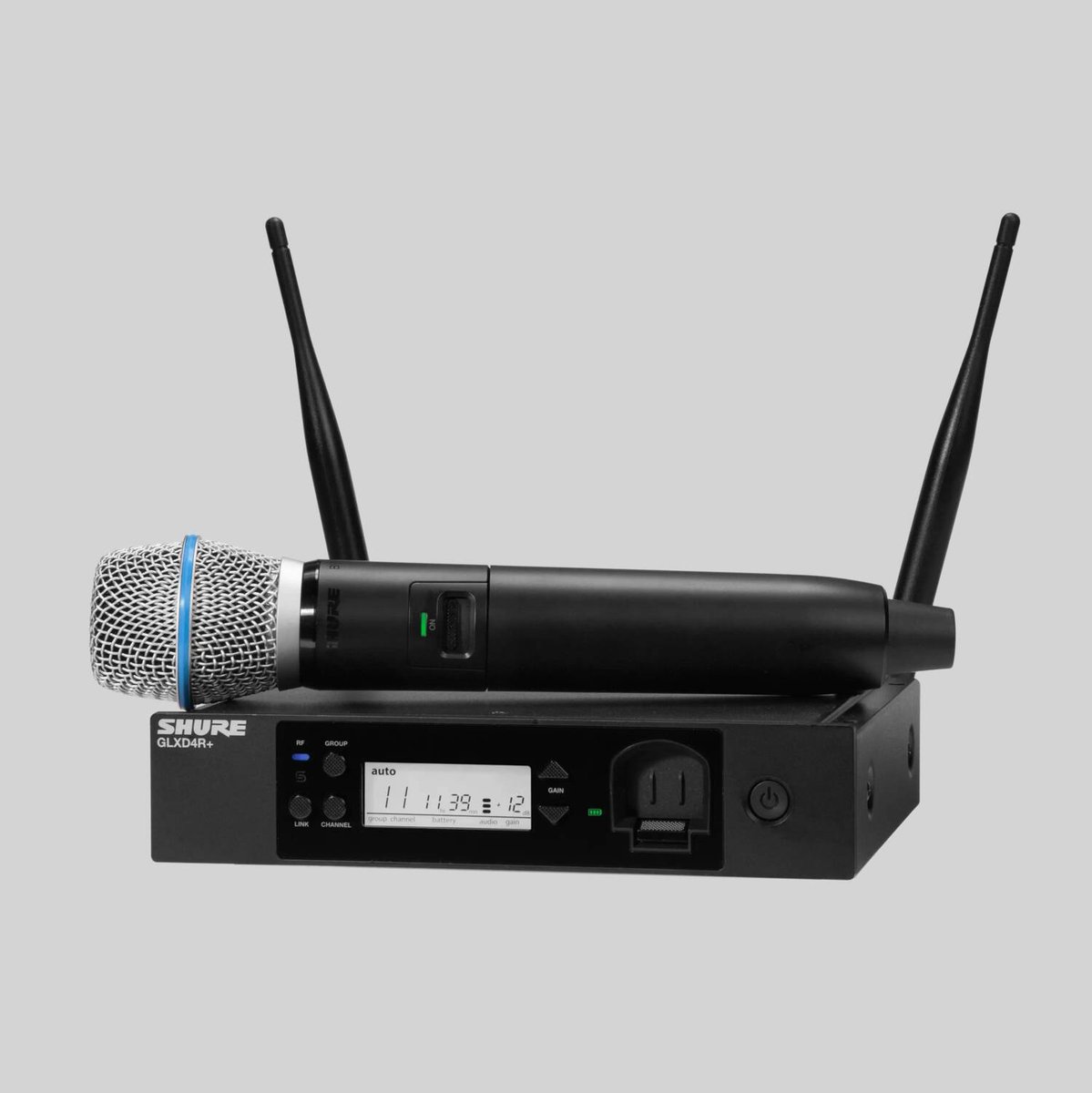 Shure GLXD24R+/B87A Handheld System Dual-Band Digital Wireless Rack Vocal System product image