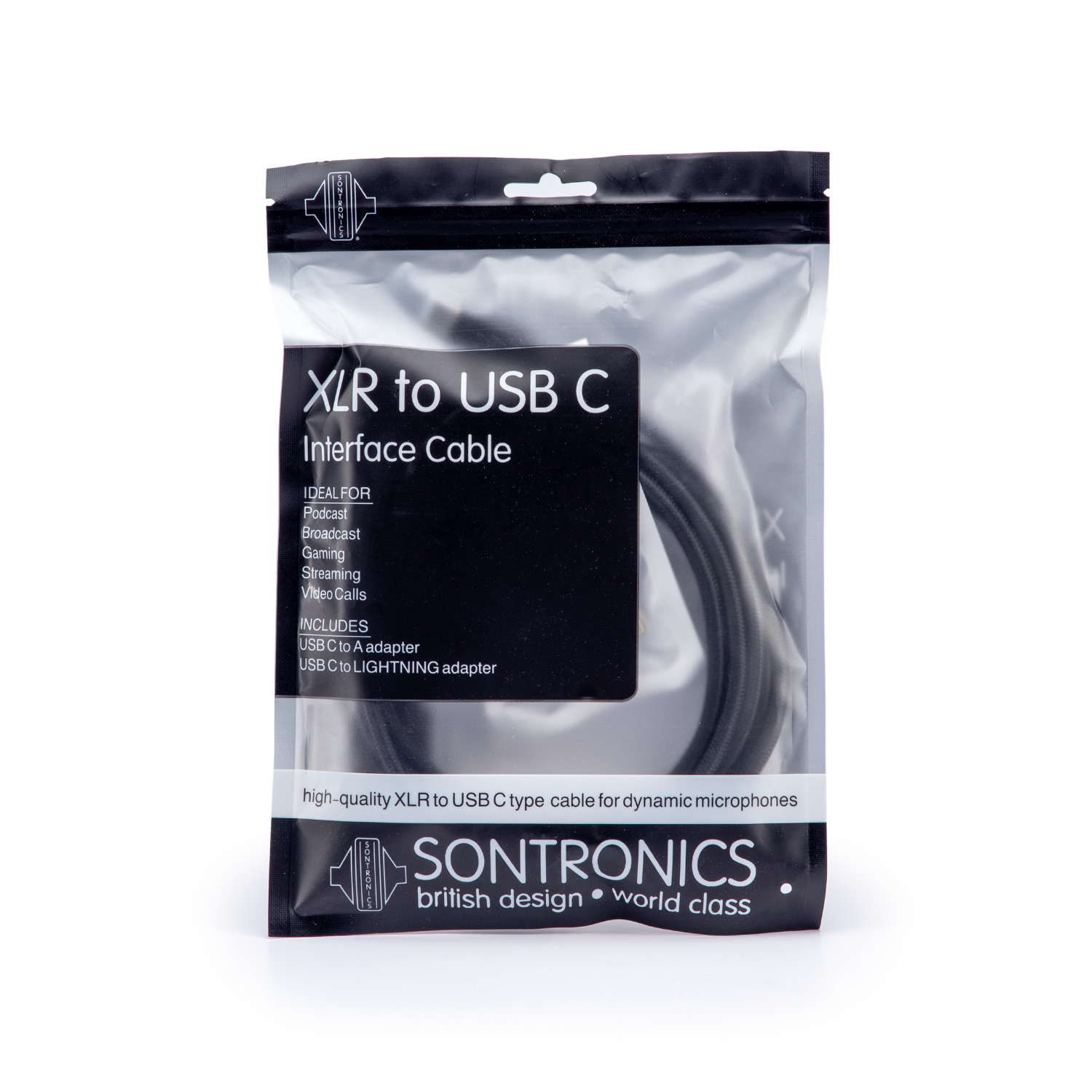 Sontronics XLR to USB-C Cable with Smartphone and USB-A Adaptors - view 2