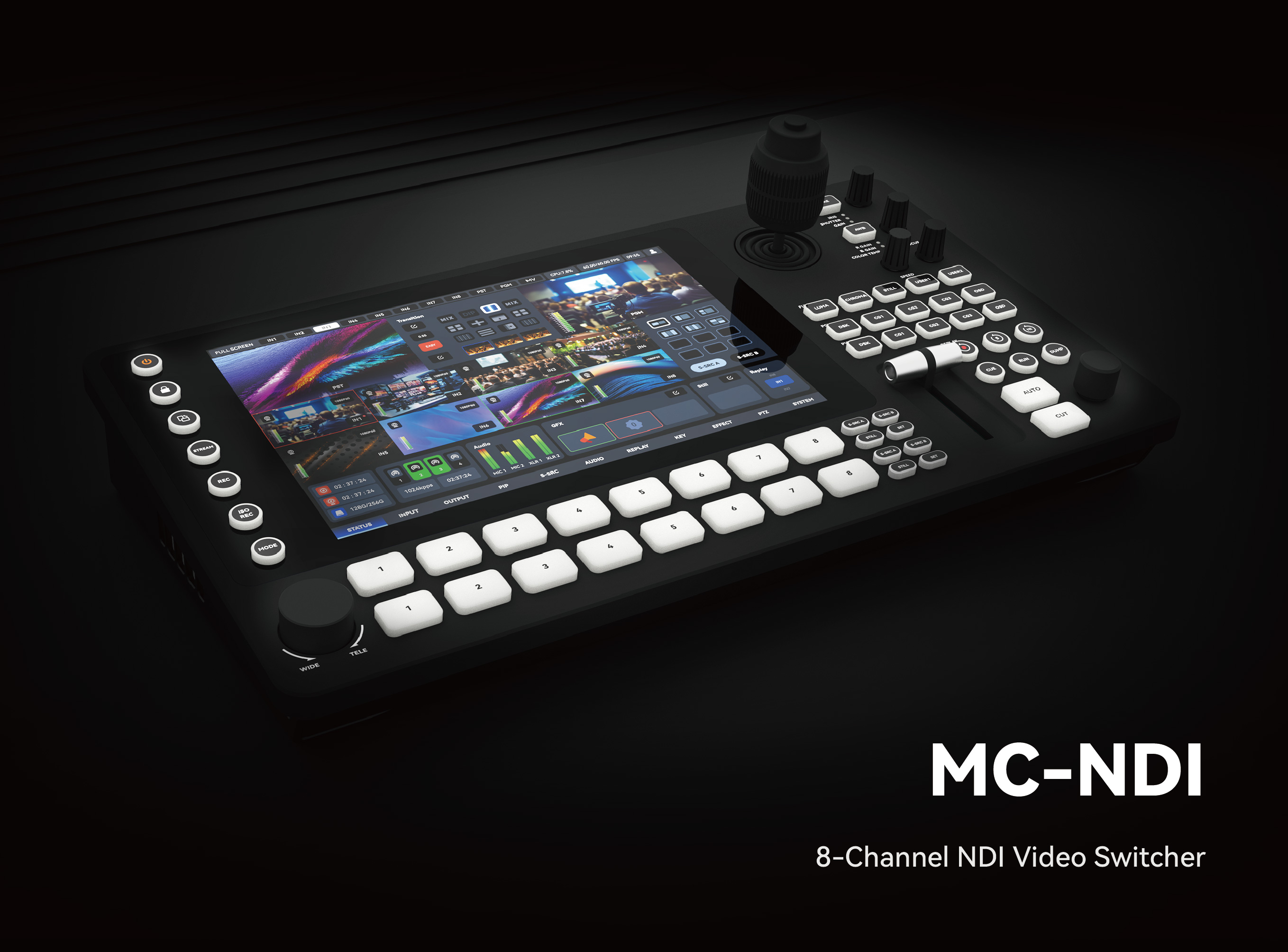 Sprolink MC-NDI 8-Channel NDI Video Switcher with PTZ Joystick - view 2