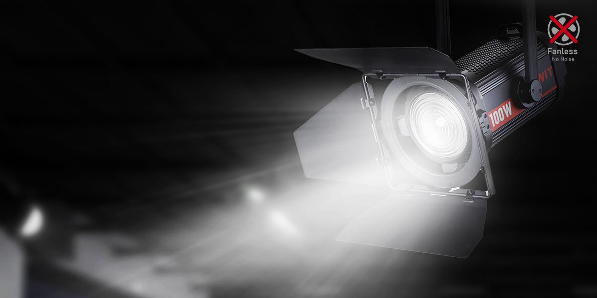 FL-C100D 100W Bi-Color Fanless Studio Fresnel Light