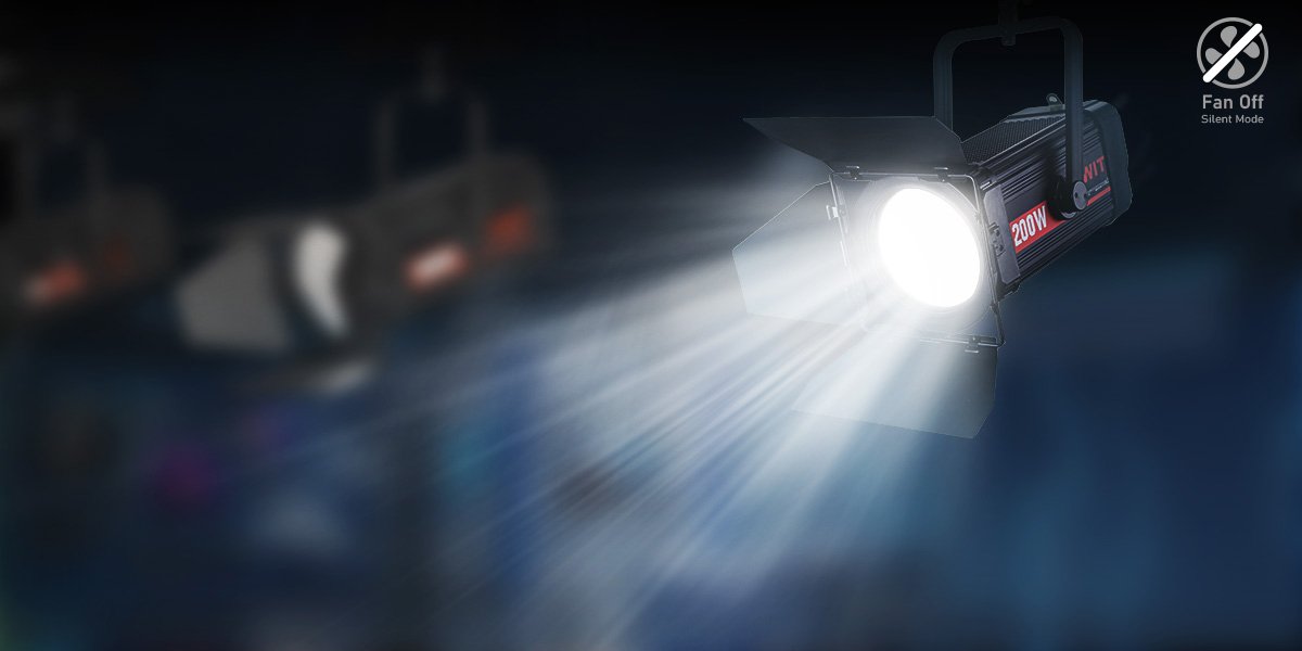 FL-C200D 200W Bi-Color Studio COB-LED Fresnel Light