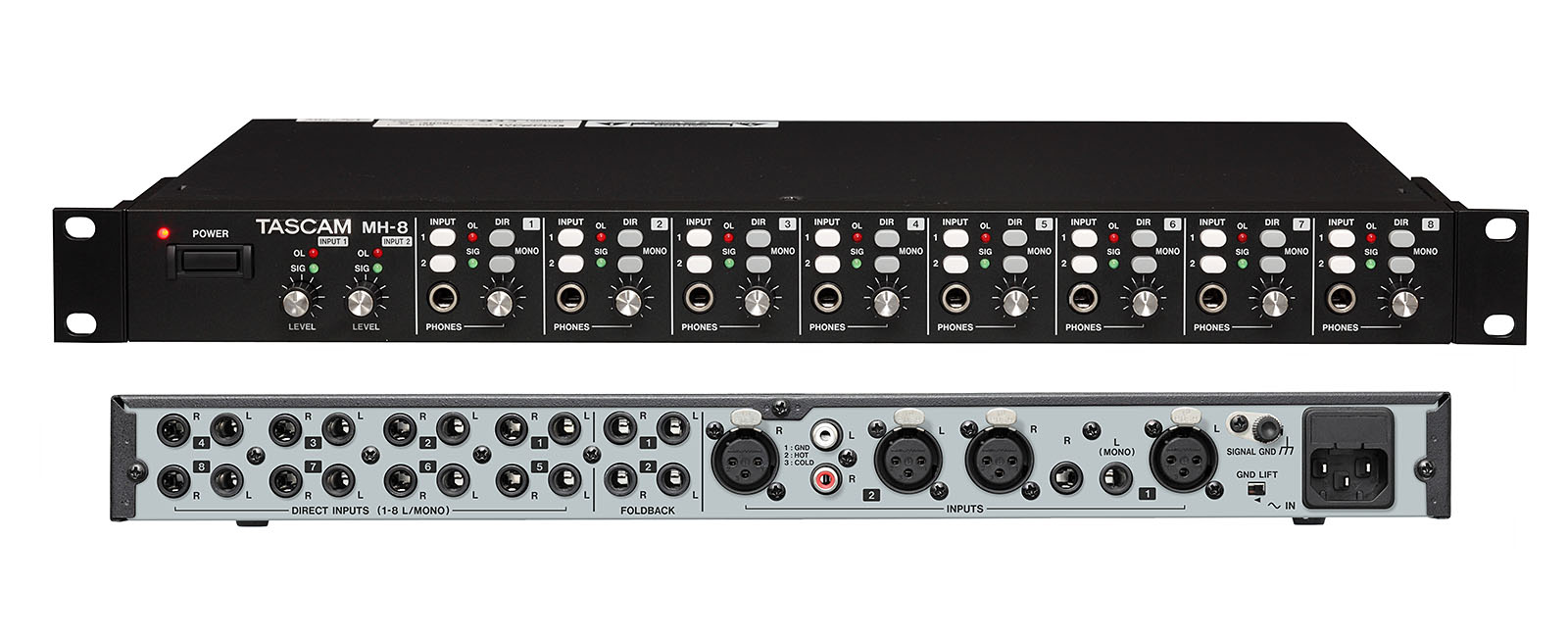 Tascam MH-8 8-Channel Headphone Amplifier - view 2