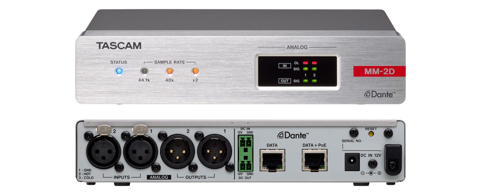 Tascam MM-2D-X 2-Channel Dante Converter with DSP Mixer - view 2