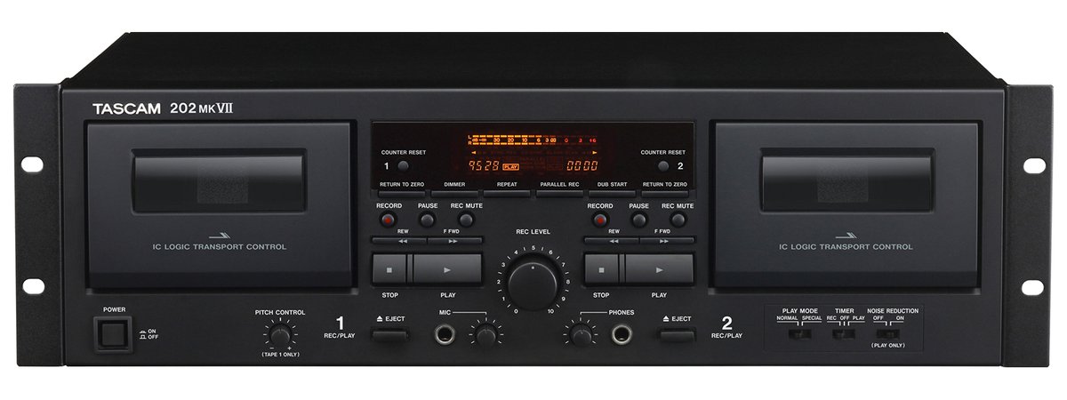 Tascam 202MKVII Double Cassette Deck with USB