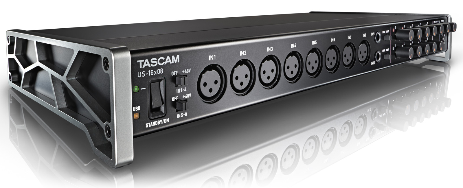 Tascam US-16x08 USB Audio/MIDI Interface - view 3