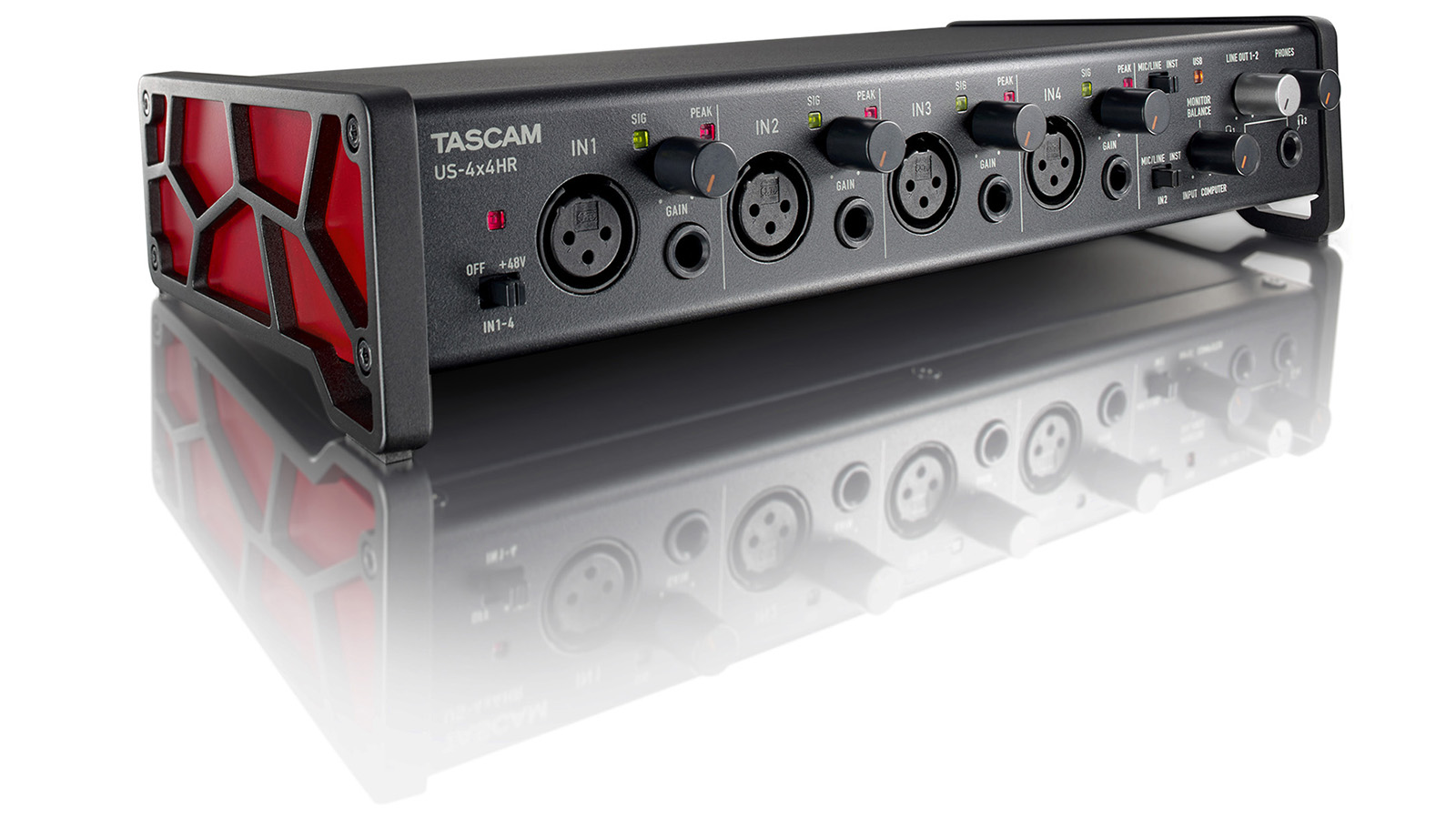 Tascam US-4x4HR USB Audio and MIDI Interface - view 3