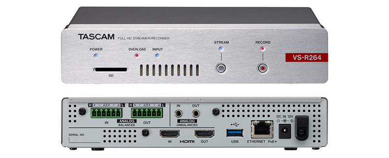 Tascam VS-R264 HD Streaming Encoder, Decoder and Recorder - view 2