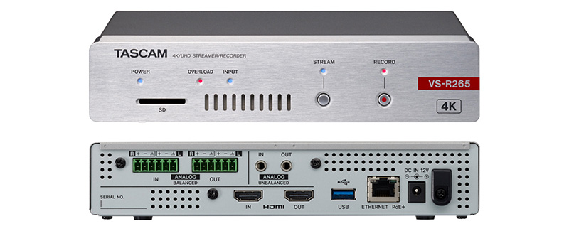 Tascam VS-R265 4K Streaming Encoder, Decoder and Recorder - view 2