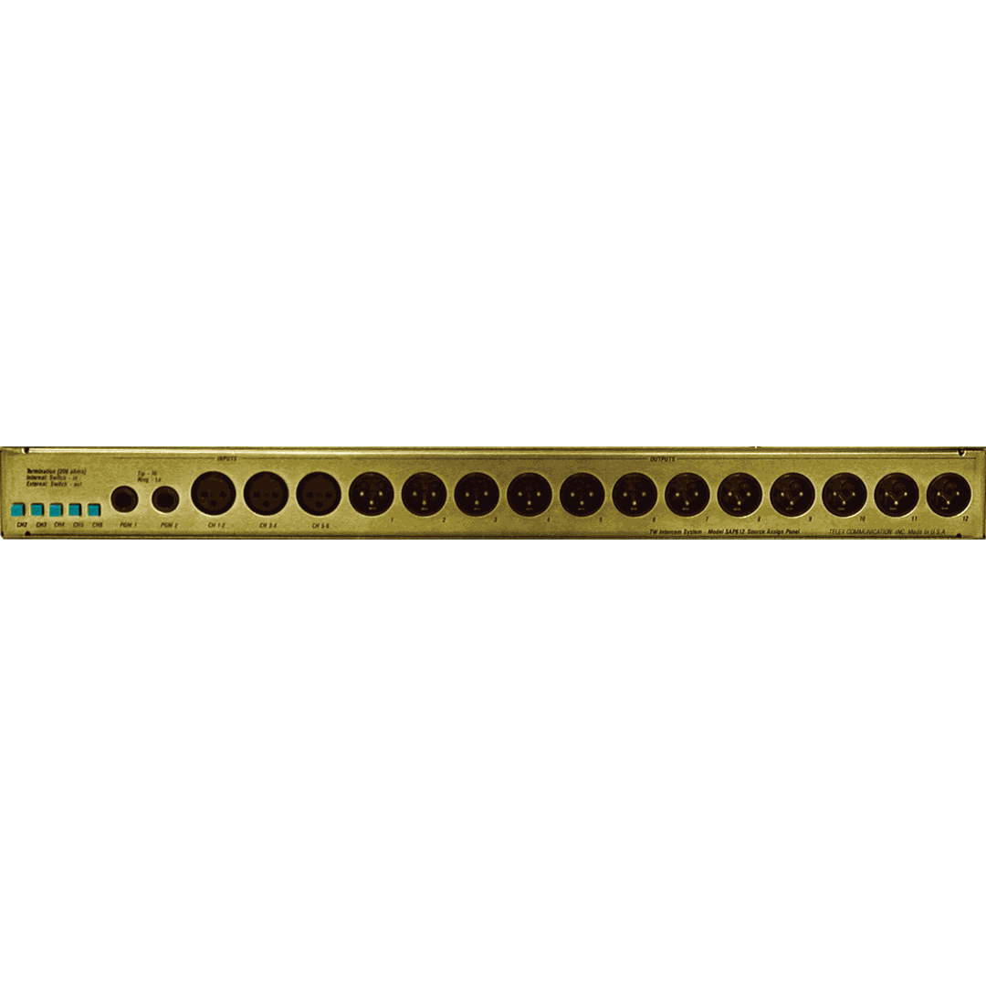 Telex SAP612 Source Assignment Panel Passive Source Assignment Panel (2-Bus to 6-Bus) - view 2