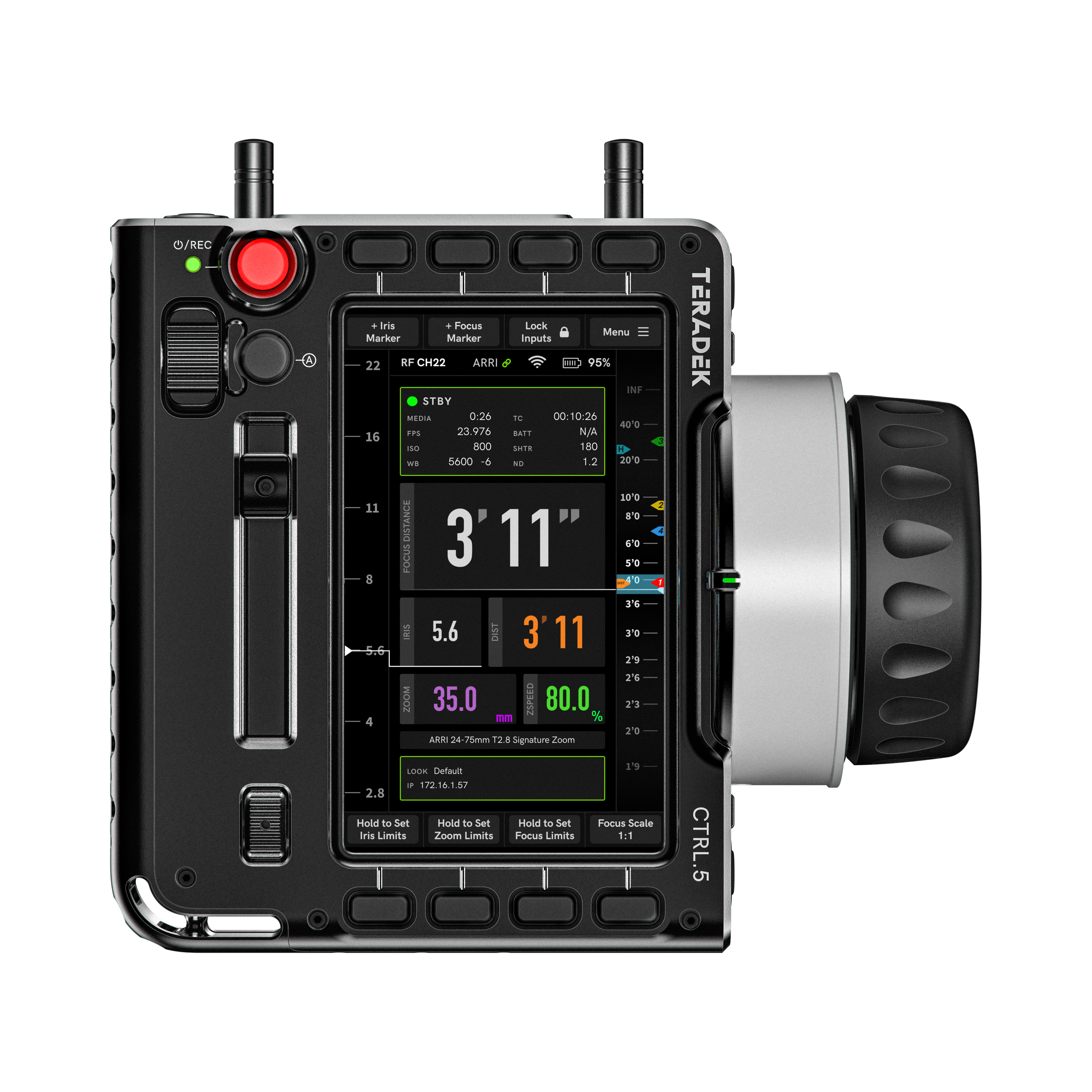 Teradek RT CTRL.5 Wireless FIZ Lens Control Handset - view 2