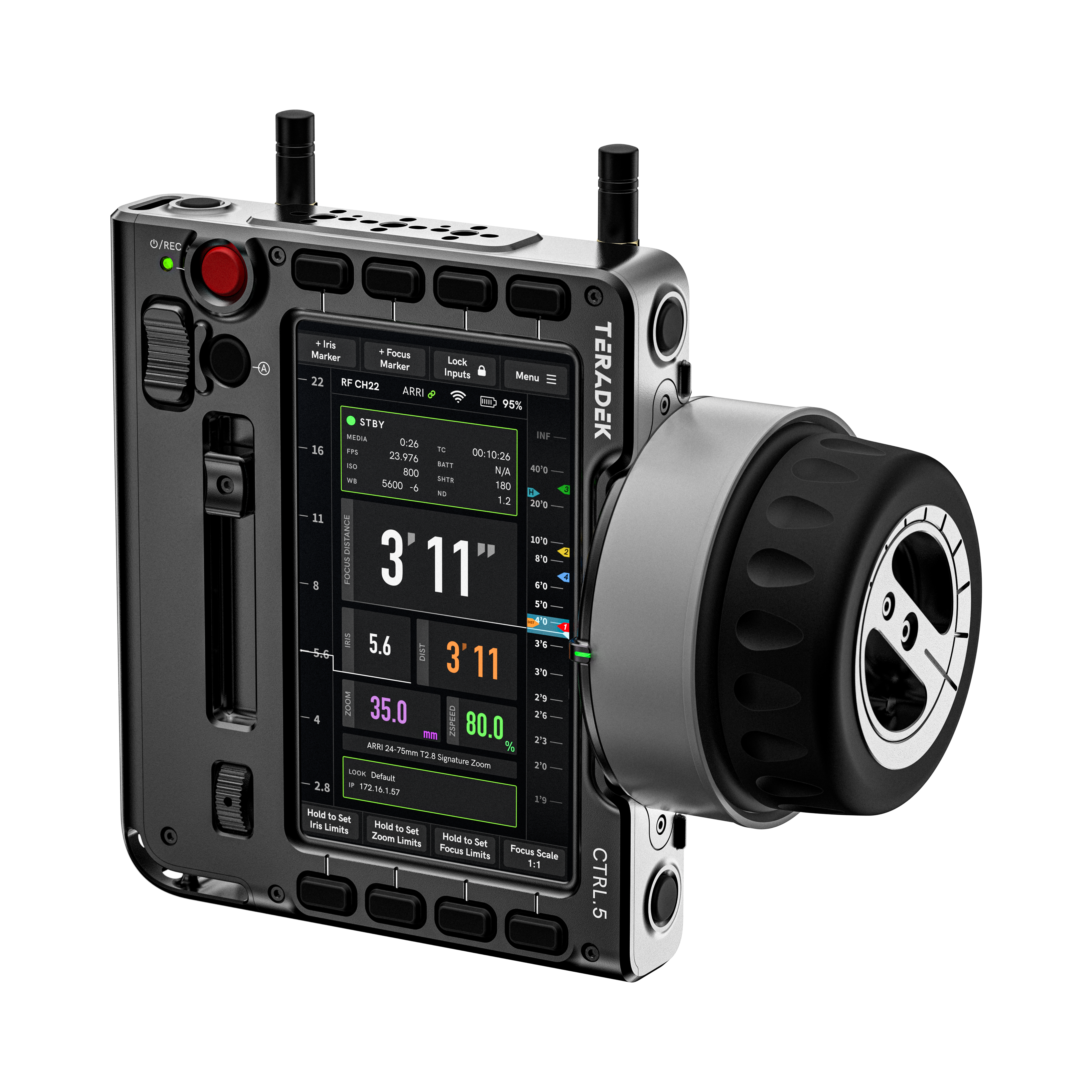 Teradek RT CTRL.5 Wireless FIZ Lens Control Handset - view 3