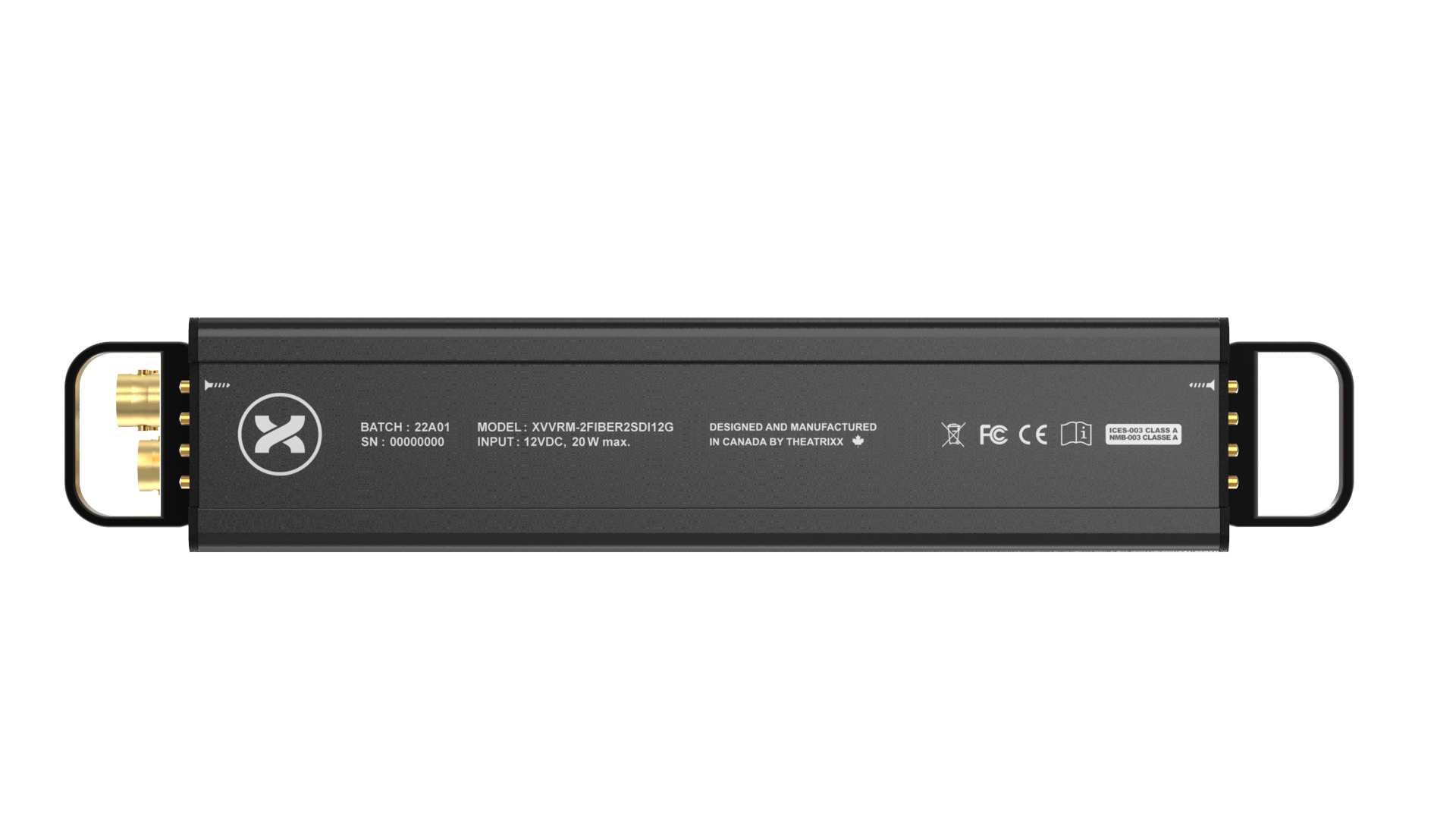 Theatrixx xVision Dual Fiber to Dual 12G-SDI Reversible Module - XVVRM2FIBER2SDI12G Rack - view 4