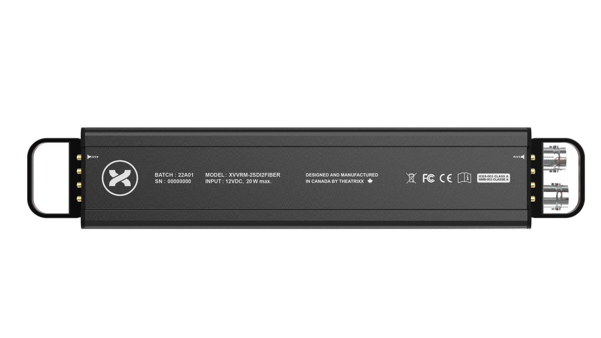 Theatrixx xVision Dual SDI to Dual Fiber Reversible Module - XVVRM2SDI2FIBER Rack - view 4