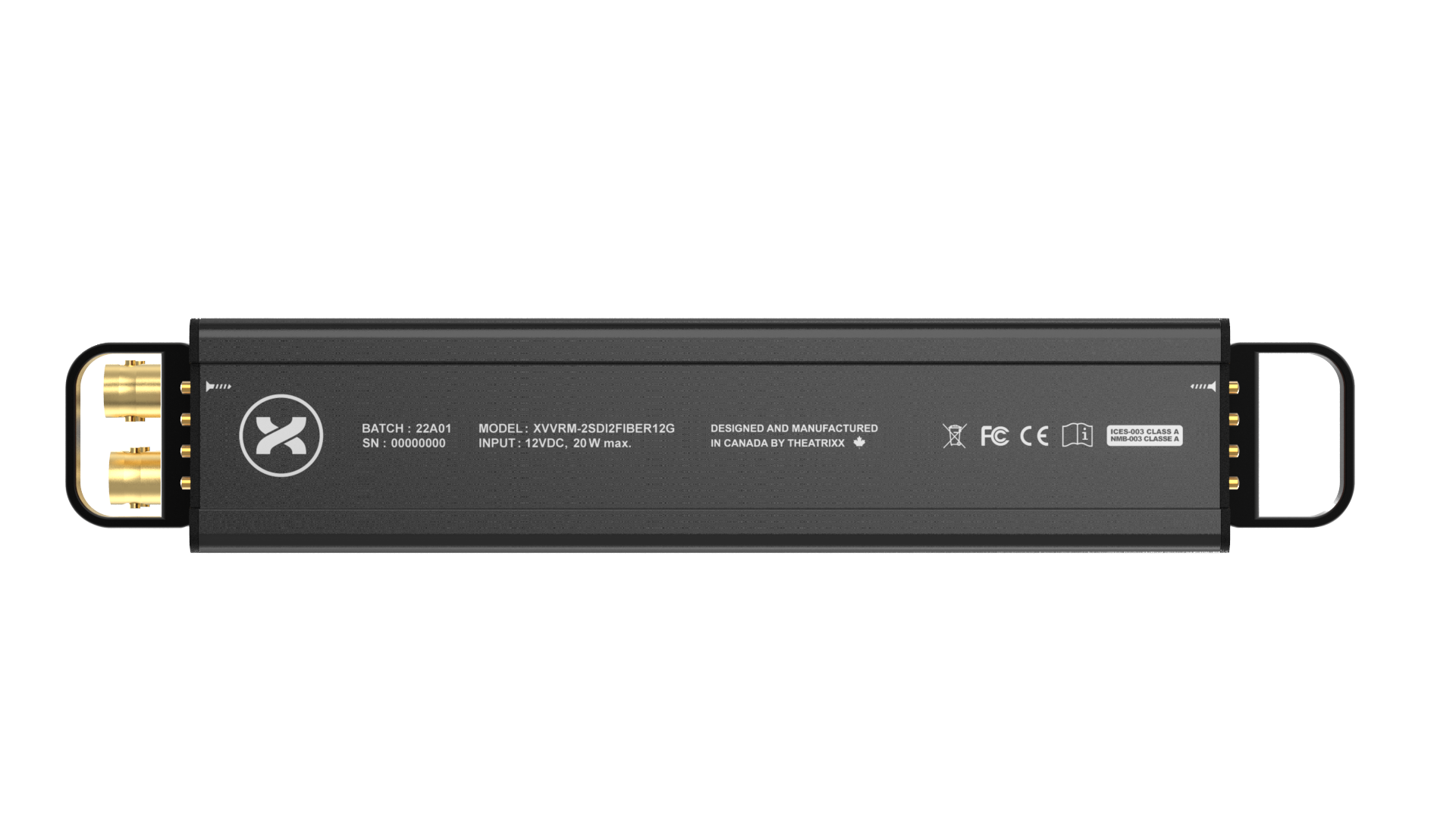 Theatrixx xVision Dual 12G-SDI to Dual Fiber Reversible Module - XVVRM2SDI2FIBER12G Rack - view 4