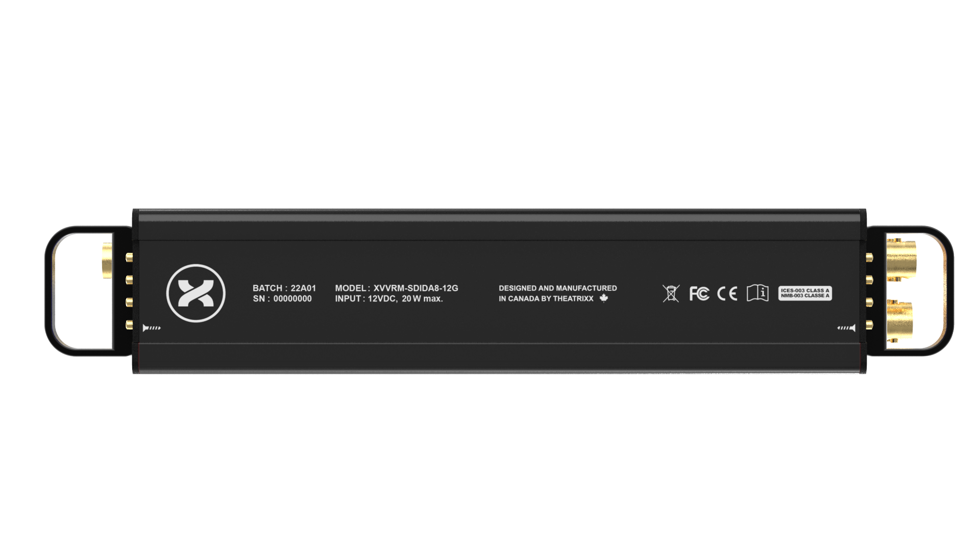 Theatrixx xVision 12G-SDI Distribution Amplifier 1:8 Reversible Module - XVVRMSDIDA812G - view 4