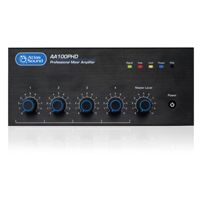 AtlasIED AA100PHD 4-Input, 100-Watt Mixer Amplifier with Automatic System Test (PHD)