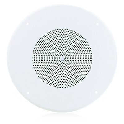 AtlasIED SD72WV 8" Dual Cone In-Ceiling Speaker with 25V/70V 5-Watt Transformer and 62-8 Baffle with Volume Control