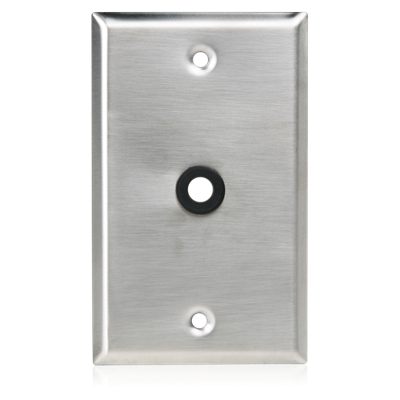 AtlasIED SG-38GH Single Gang Stainless Steel Plate 3/8" Hole & Grommet