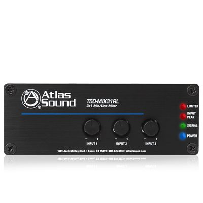 AtlasIED TSD-MIX31RL 3 x 1 Mic/Line Mixer