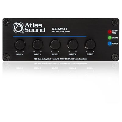 AtlasIED TSD-MIX41 4 x 1 Mic/Line Mixer