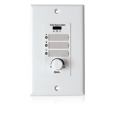 AtlasIED WPD-MIX42RT Wall Plate Input Select Switch, Volume Control 10k Pot with System Indicator