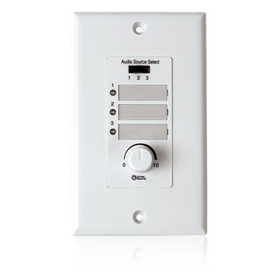 AtlasIED WPD-RISRL Wall Plate Input Select Switch with Volume Control 10k Pot and Input Indicator Use With AAPHD
