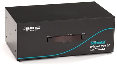 Black Box KV2304A KVM Switch - Tri-Head, DVI-D Dual-Link, USB True Emulation, Audio, 4-Port
